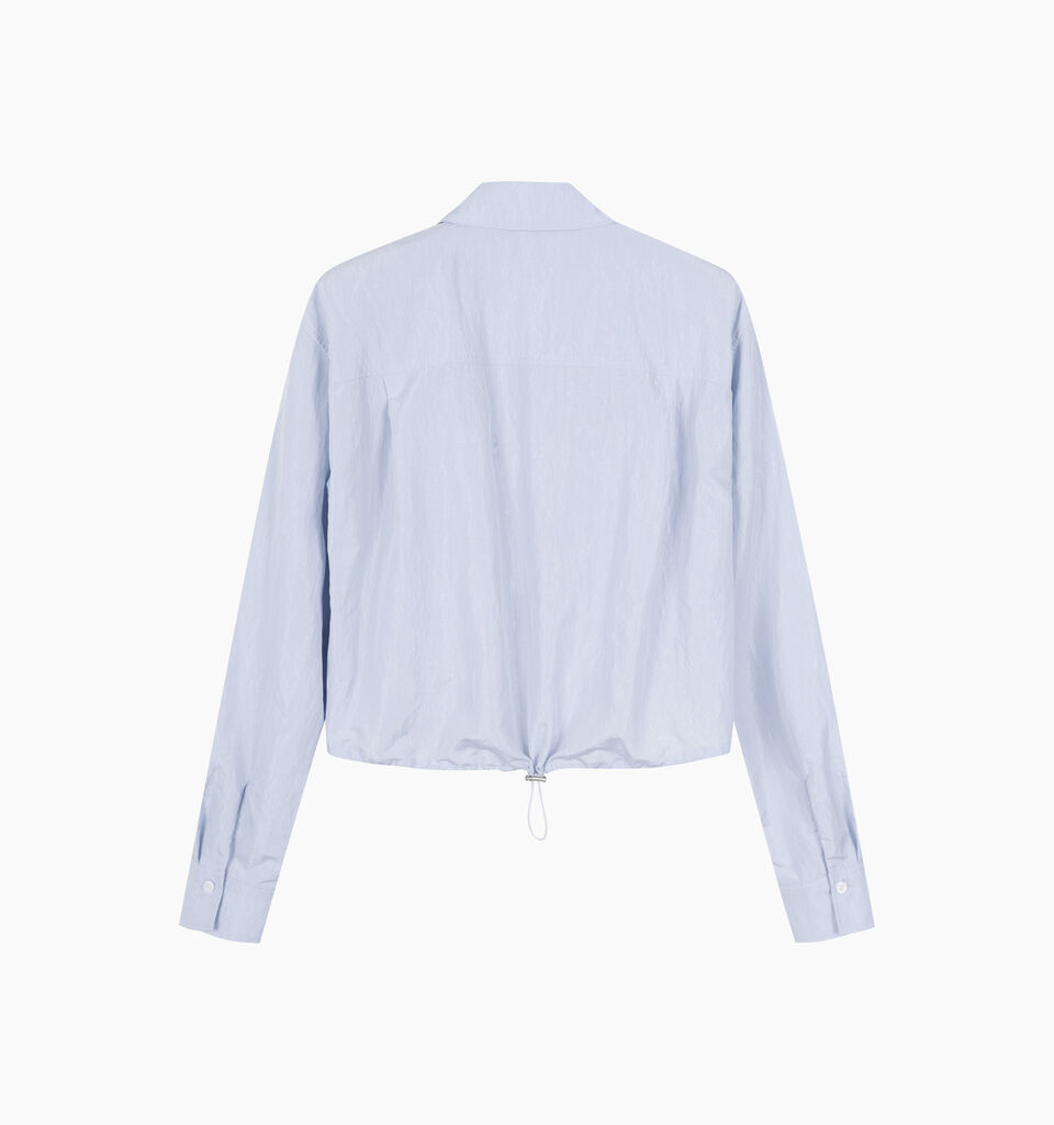 Camicia cropped azzurra con coulisse - sisley k camicie - Azzurro | Sisley K image number 3